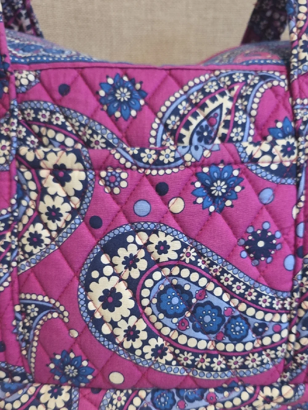 Vera Bradley Pink Paisley Quilted Tote